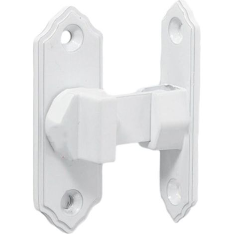 Verrou de porte coulissante à 90 degrés, pêne dormant de porte coulissante à angle droit, pêne dormant de porte à 90 degrés (blanc) (1/3)
