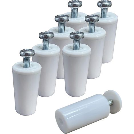 – Lot de 8 butées pour volets roulants PVC blanches 40 mm – Arrêt de volet avec vis et rondelles incluses – Résistance aux UV et aux intempéries (1/5)