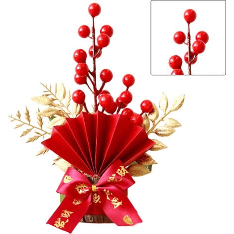 20cm Lucky Tree Tabletop Decoration, Exquisite and Realistic Fortune Tree Ornament with Hang Tag for Spring Festival Housewarming (1/5)