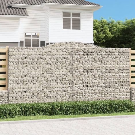 Gabion à arc élevé 400x30x200/220 cm Fer galvanisé