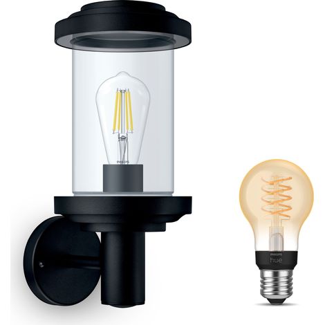 Philips Hue Listra Aplique de pared exterior E27 (Negro) Luz blanca cálida - White Filament (1/5)