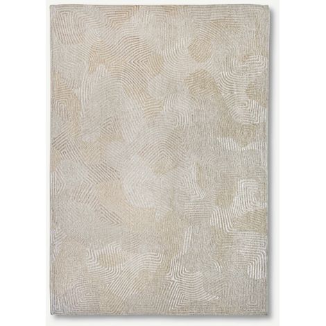 CORAL DESIGN - TAPPETO STRUTTURATO DA MEDITAZIONE - Prodotto in Belgio - Tessuto piatto jacquard meccanico - Rifinito a mano - Antiscivolo naturale - 100% poliestere - Scocca beige - 80 x 150 CM