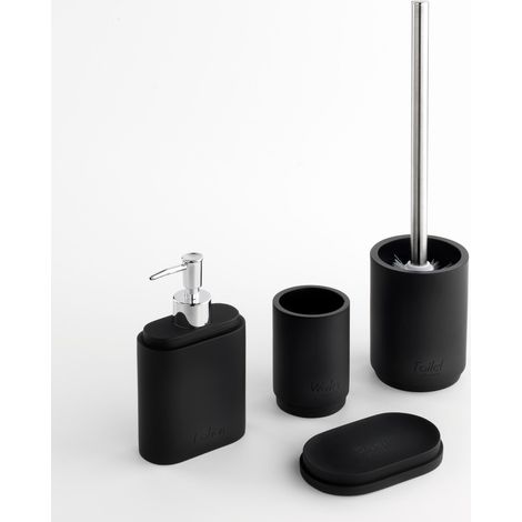 Set 4 Accessori da Bagno in Resina TFT Paraa Nero Opaco (1/5)