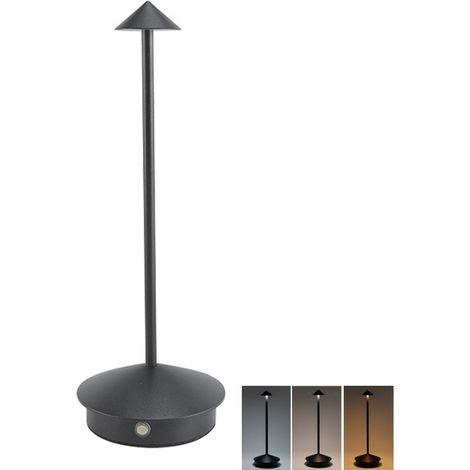 Lampe de table LED sans fil, lampe de bureau rechargeable à intensité variable, lampe de chevet tactile, 3 températures de couleur (1/5)