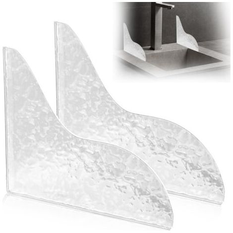 BUNTHAUS Lot de 2 Pare-éclaboussures de Douche, Pare-éclaboussures de Baignoire Auto-adhésifs, bloqueur de Gouttes d'eau de Douche, Pare-éclaboussures d'eau de Baignoire Transparent pour Baignoire (1/5)
