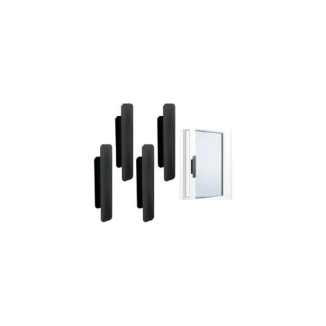 Tiradores autoadhesivos para puertas, tiradores de plástico para armarios, tiradores adhesivos instantáneos para ventanas, armarios y cajones (negro) - Crezuo