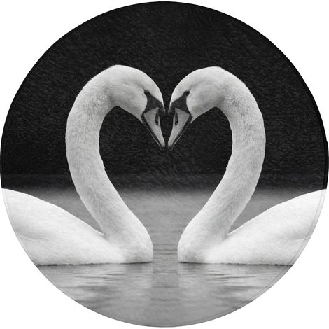 TAPPETINO DA BAGNO Cigni - Cuore - Nero - Bianco 70x70 cm