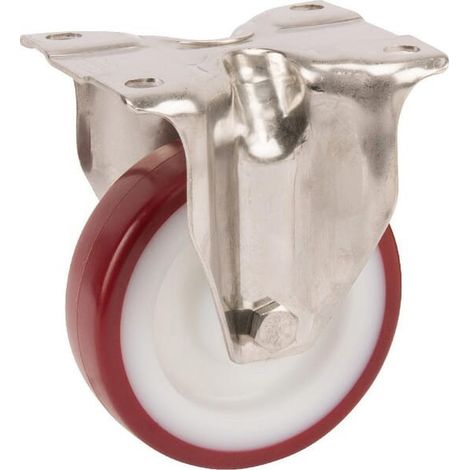 Roulettes pivotantes en acier inoxydable à bandage en matière synthétique TENTE 8478UAD100P62 (1/2)