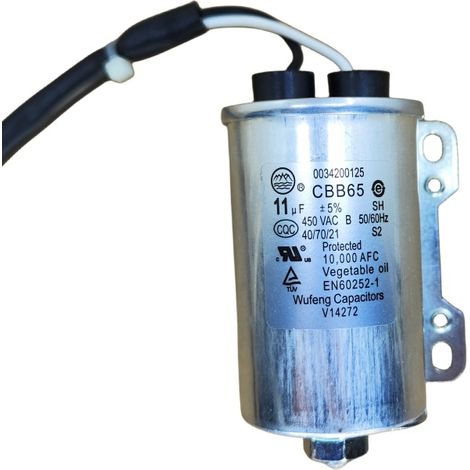 [Zwei Originalqualitätseinheiten] CBB65 11UF 450V Anlaufkondensator für vollautomatische Waschmaschinen, speziell entwickelt zum Anlaufen des Motors von Waschmaschinen der Marke Haier.