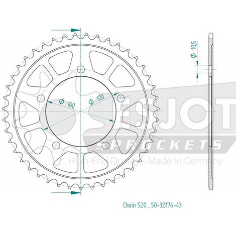 Esjot - Couronne- 520 - 43 dents Made in Germany