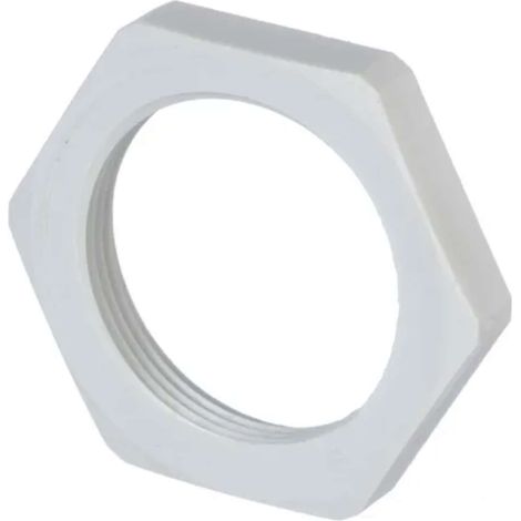 Ecrou pour presse étoupe en polyamide PA gris clair filetage métrique forme 6 étoiles Fermeture Câble Fils Etanchéité Protection Stabilité, M63 x 1,50