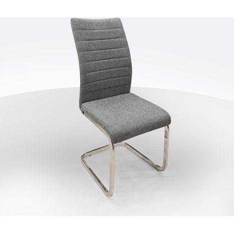 SEDIA MOD. SANDY METALLO CROMATO E TESSUTO GRIGIO (1/5)