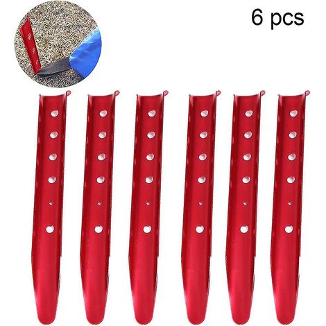 Piquets de tente pour neige et sable - Piquets de tente en aluminium, rouge vif (1/5)