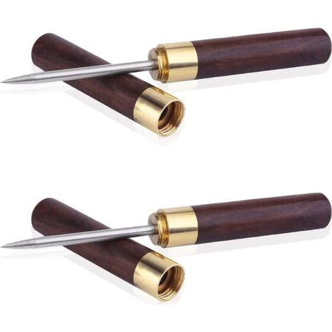 Set di due utensili da cucina portatili in legno con coperchi di sicurezza per preparare e servire il cibo: un accessorio pratico ed elegante. - Crezuo