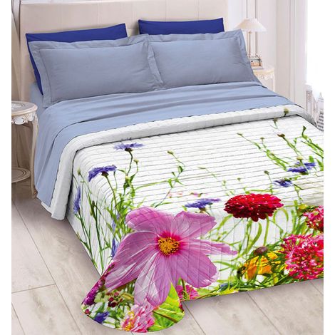 Quilt Trapuntino Piumino Estivo Digitale 100gr/mq Microfibra Petali Prato 2