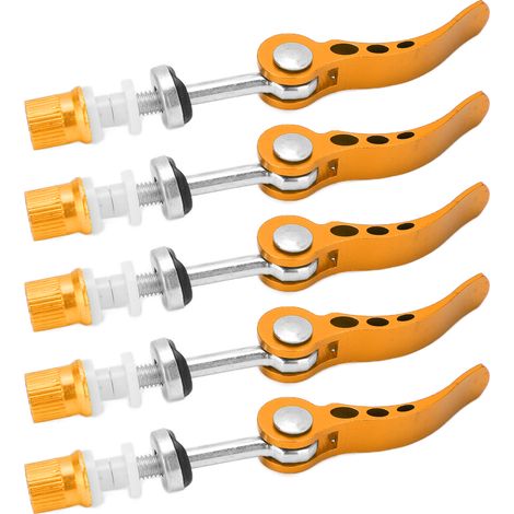 5pcs Colliers de Selle Quick Release en Alliage d'Aluminium Robustes Serre-Tube pour Vélo Pignon Fixe Universel Or (1/5)