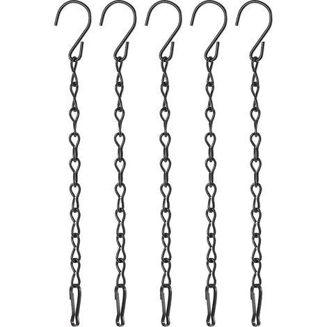 Crochet Accroche - Chaîne Suspension Fer 24 cm - Pour Paniers Plantes Extérieur Intérieur - Lot de 5 (1/5)