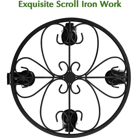 Support pour plantes en fer sur roulettes en acier (sans plastique), 30 cm, ZQKLA (1/5)