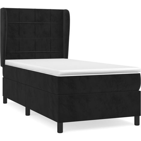Maison Exclusive - Giroletto a Molle con Materasso Nero 90x200 cm in Velluto