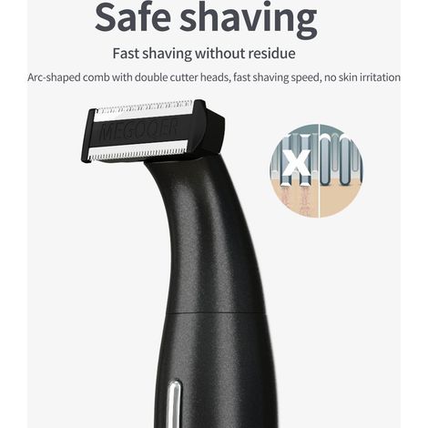 Rasoio elettrico da uomo, rasoio impermeabile 4 in 1, rifinitore per barba, rifinitore per naso, rifinitore per sopracciglia, acciaio inossidabile, ricaricabile tramite USB (nero) (1/4)