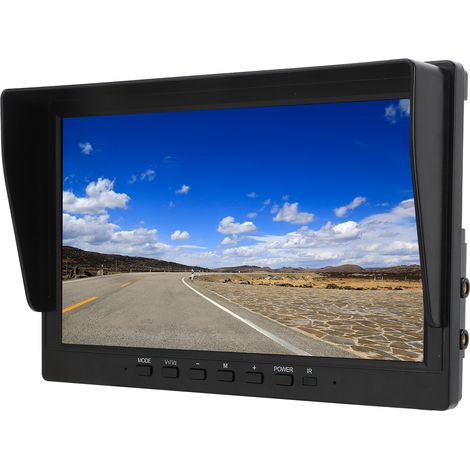 Écran Moniteur Rétroviseur 10,1 Pouces TFT LCD avec Pare-Soleil Universel pour Voiture Camion Camping-car Fourgon Remorque (1/5)