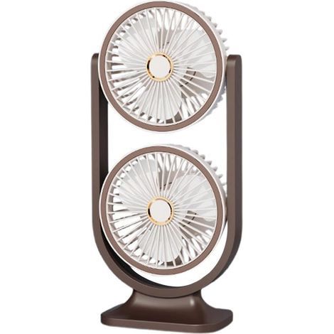USB Rechargeable Desk Fan – Portable Dual-Head Fan, Multifunctional, WhiteHigh quality enhances quality of life. (1/5)