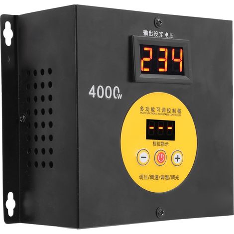 Régulateur de tension avec affichage numérique électrique, interrupteur de contrôle de vitesse pour moteur haute puissance 4000 W, prise UE 220 V CA (1/5)