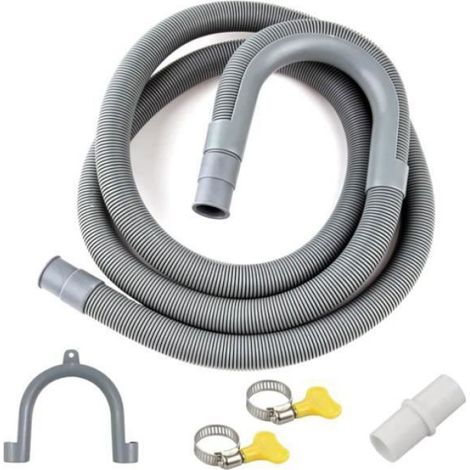 Tuyau Vidange Machine a Laver, 3M Rallonge de Tuyau de Vidange, Tuyau de Vidange Universel, avec Support et Colliers de Serra TUYAU (1/4)