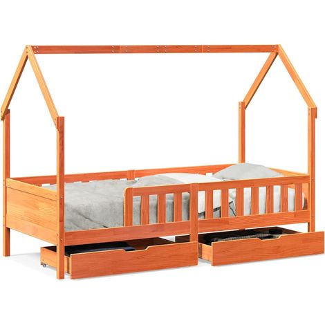 Maison Exclusive - Kinderbett mit Schubladen 90x200 cm Massivholz