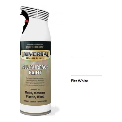 Rust-Oleum Universal All Surface Spray Paint - Flat - White - 400ml