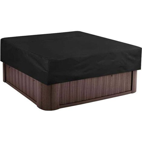 Housse de protection pour jacuzzi, housse carrée pour jacuzzi extérieur, résistante aux UV, imperméable, anti-poussière, pour spa gonflable, accessoires pour jacuzzi (noir, 20720730 cm) (1/4)