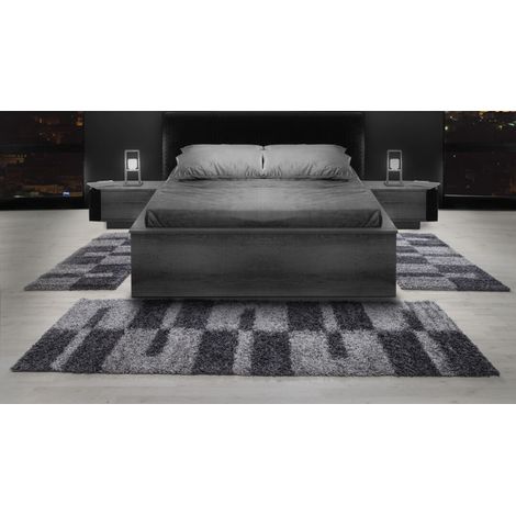 Tapis shaggy design rectangle géométrique Oficio Gris 80x150 (1/5)