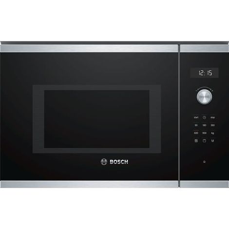 Bosch – Micro-ondes encastrable inox 25L – Puissance 900W – Grill 1200W – 8 programmes automatiques – Affichage LED (1/5)