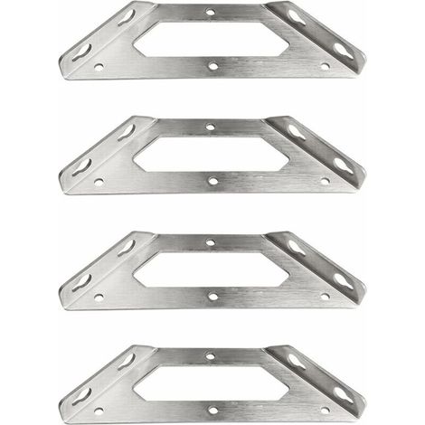 4 Equerres Etagere Metal Robustes Charge Lourde Inox Triangle (1/4)