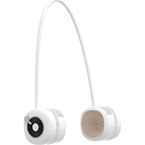 Ventilador de cuello portátil USB, aleación de aluminio, recargable – Blanco (1/5)
