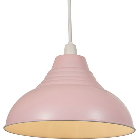 Litecraft Glow Light Shade 30.5 cm Easy Fit Metal Dome Lampshade - Pink (1/5)