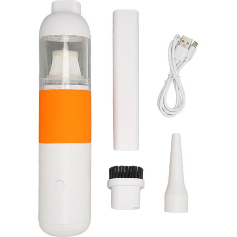 Aspirateur à main sans fil rechargeable USB 6000PA 120W Mini balai jaune pour voiture et maison avec filtration multiple (1/5)