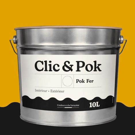 Peinture Fer Antirouille – Métal Extérieur Intérieur, Satinée, Protection Rouille - 10L - RAL 1032 - Jaune genêt