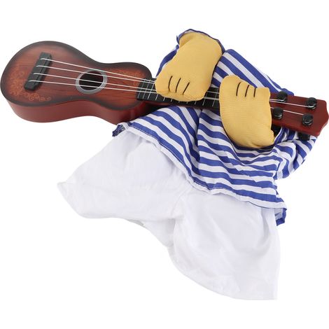 Déguisement de guitare pour animal de compagnie, bleu et blanc, vêtement amusant pour cosplay et fêtes (taille XL). (1/5)