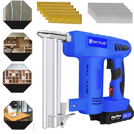 Cordless Nailer Gun 2 in 1 Cordless Nail Staple Guns with Battery Fast Charger