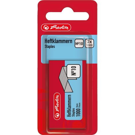 herlitz Heftklammer No.10 verzinkt 2 x 1.000 Stück Heftklammer