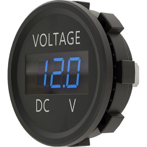 12-24V Gleichstrom-Voltmeter mit wasserdichter LED-Digitalanzeige für Boote, Motorräder, LKWs, Schiffe (Blau) (1/5)