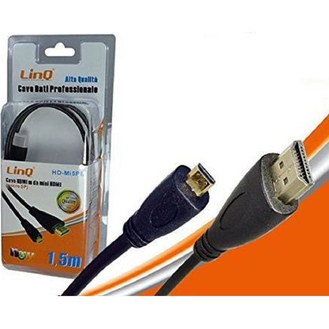 Câble Hdmi Vers Mini Hdmi Vers Prise C, Adaptateur Tv Hd 1080, 1,5 M, Linq Hd-mi5pb