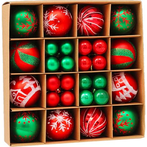 Bola Navideña - Adorno Para Árbol De Navidad - Decoración Festiva Y De Fiesta - Paquete De 12 Unidades (1/5)