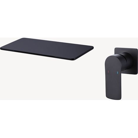 Miscelatore lavabo a parete design a cascata - Nero