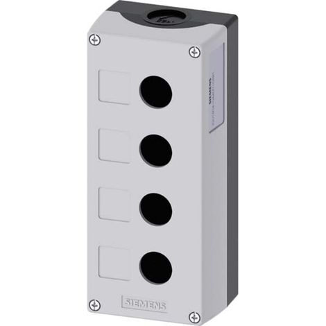 Siemens Gehäuse für Befehlsgeräte, 22mm, rund, Kunststoff, grau, 4 Befehlsstellen, 3SU18040AA000AB1