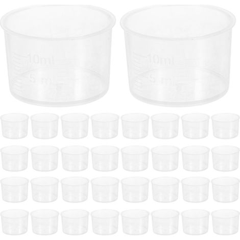 100 gobelets doseurs jetables de 10 ml en plastique transparent épais pour liquides-3.20X3.20X2.40CM-transparent
