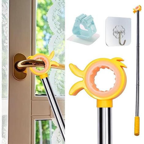 Telescopic Roof Window Bar, Stainless Steel Window Handle Extender with Hook Handle, Window Opener Bar for Roof Windows (1/5)