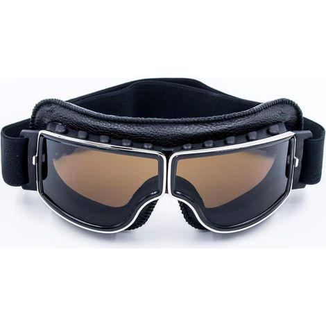 Vintage Pilot Motorradbrille, Leder-Fahrbrille, Scoo