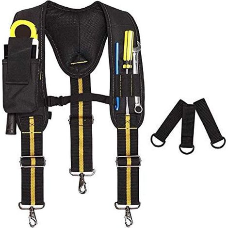 Men's Tool Bag - Heavy Duty Suspenders - Electrician's Bag with Lumbar Support for Carpenter, Electrician (1/5)